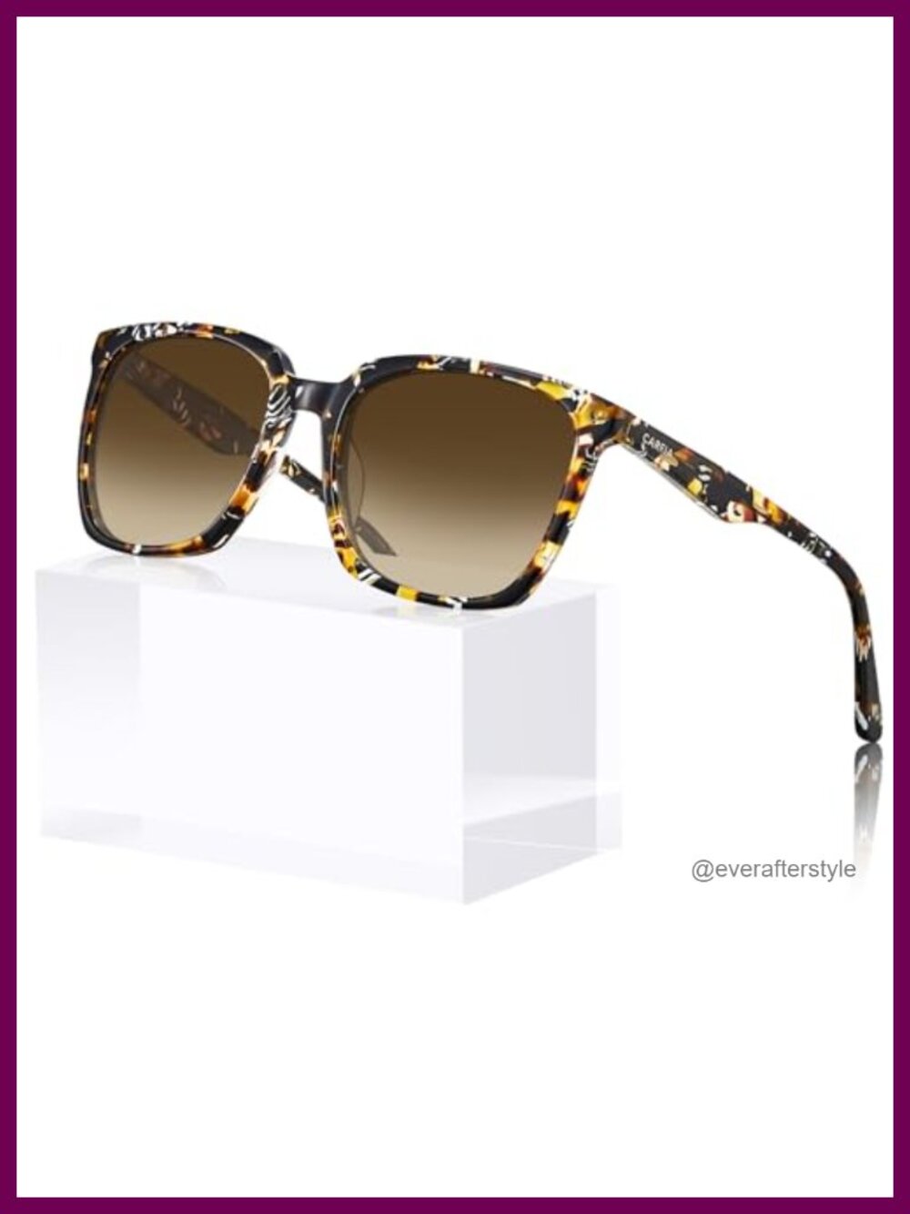 Square Large Polarized Sunglasses Handmade Acetate Women UV Protection